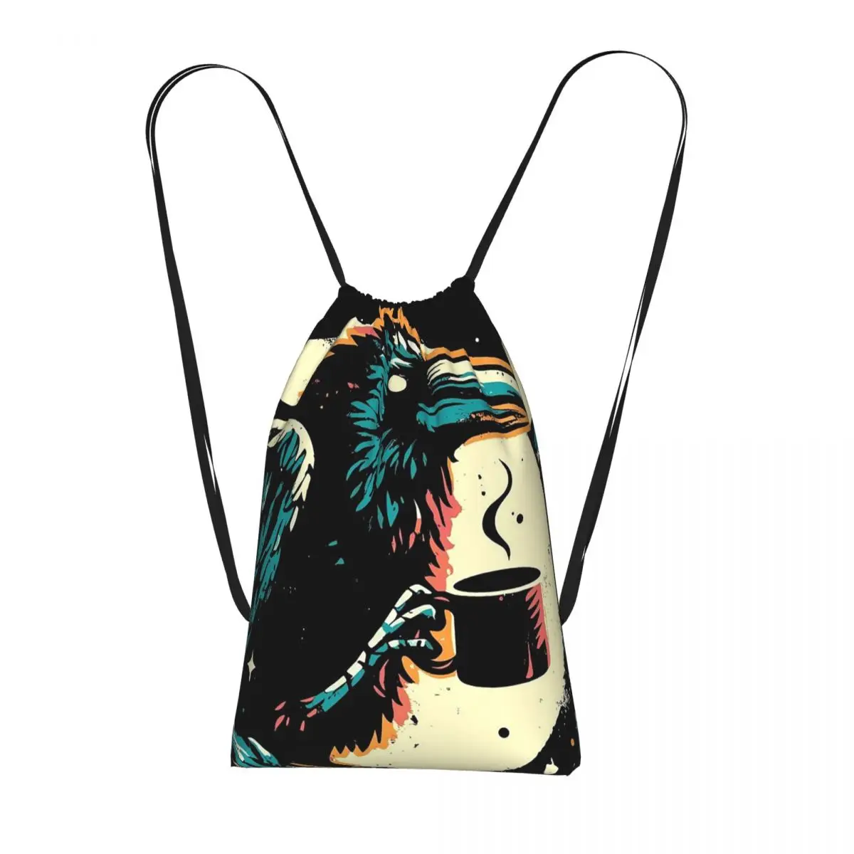 

Рюкзаки с рисунком воронов, которые пьют кофе, портативные сумки на шнурке, сумки для мелочей, сумки для книг, сумки для путешествий, сумки для студентов