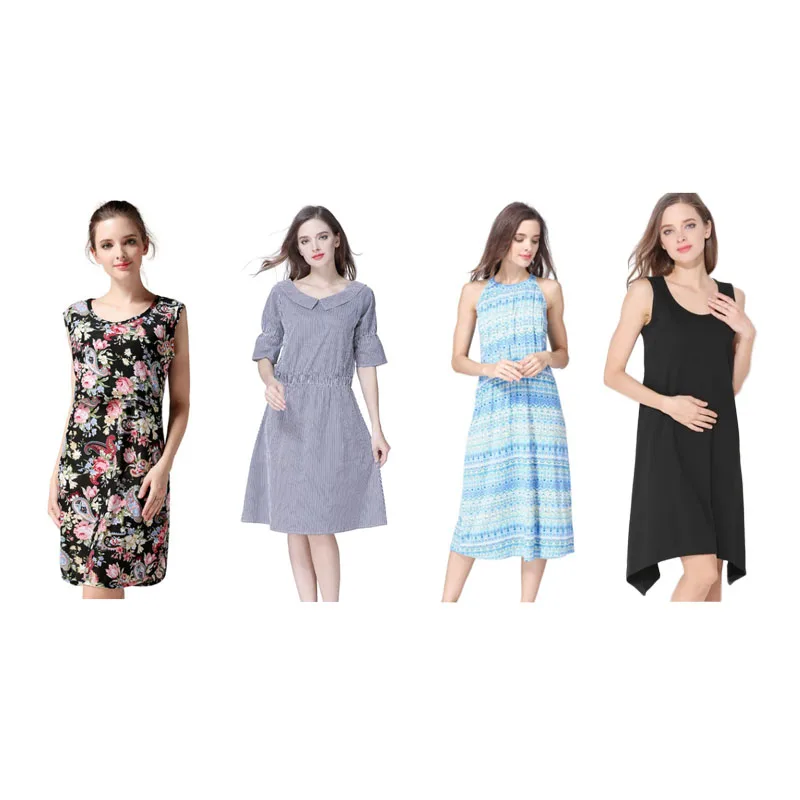 Summer Maternity Clothes Breastfeeding Dresses Sexy Short Sleeve Mothers Skirt Nursing Clothes For Pregnant Women XS-XXL