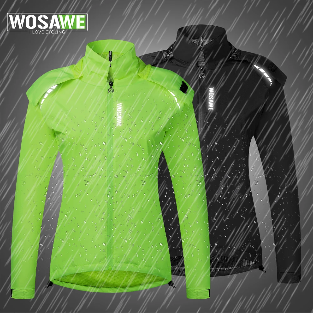 

WOSAWE Motorcycle Raincoat Women Lightweight Waterproof Rainproof Rain Jackets Outdoor Hooded Windbreaker Rain Gear Lady Girls