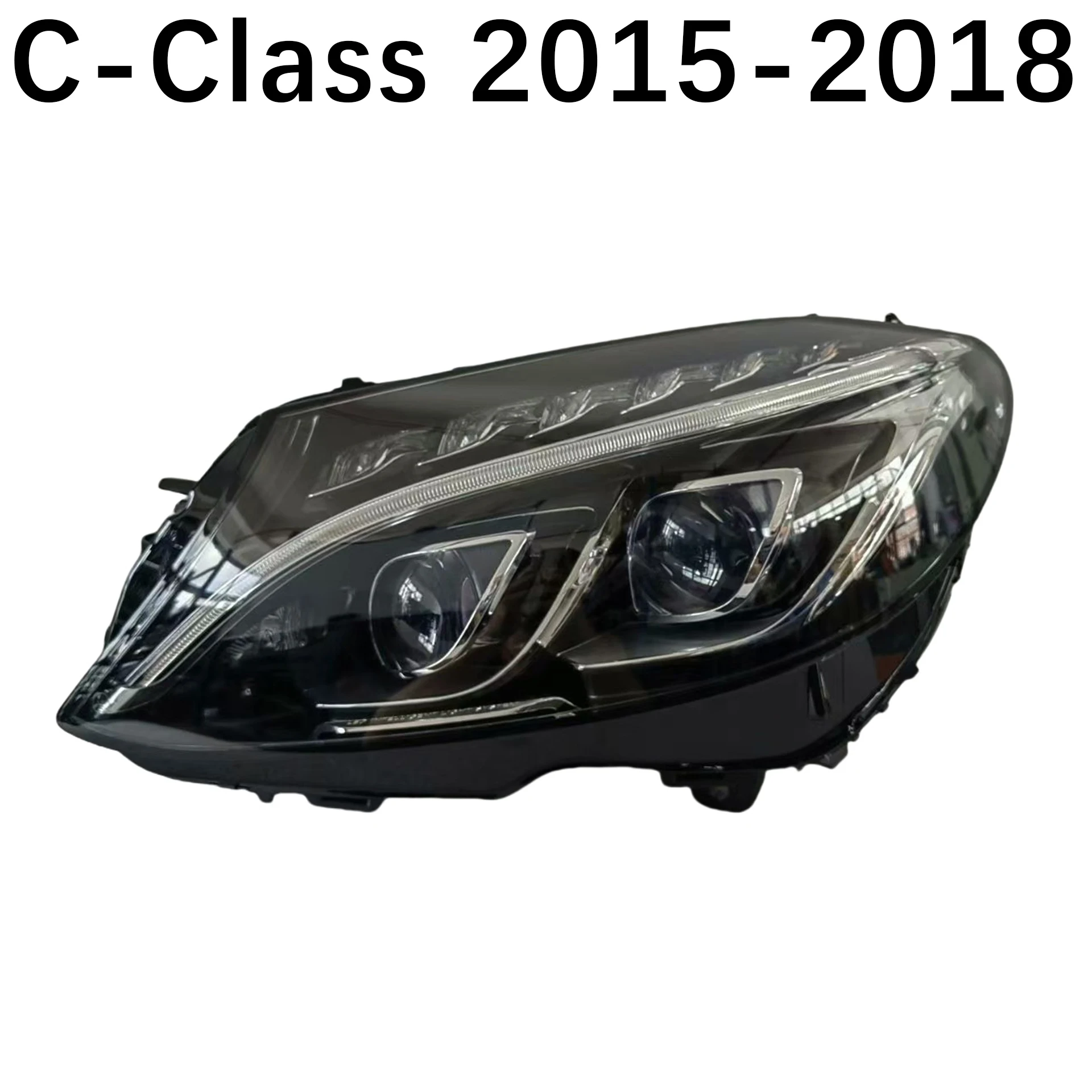

1 шт. для фар Mercedes-Benz W205 C class 2015-2018 светодиодные фары с двойной линзой, высококачественные фары A2058202961, A2058203061