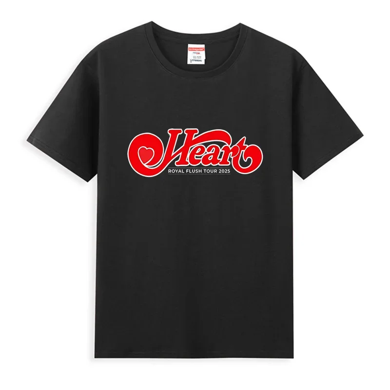 

Men T Shirt Casual Heart Band Royal Flush Tour T-Shirt Graphic Summer Short Sleeves 100% Cotton S-3XL