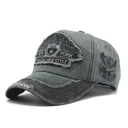 New York Embroidered Washed Denim Baseball Cap For Men Women Outdoor Adjustable Casual Sports Hat Hip Hop Streetwear Sun Hats