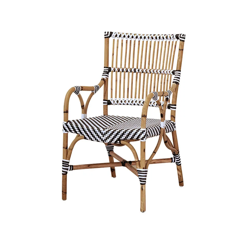 East Asia Rattan Art | Rattan Chair Natural True Rattan Dining Chair Household Balcony Leisure Chair Backrest Vacation Wind