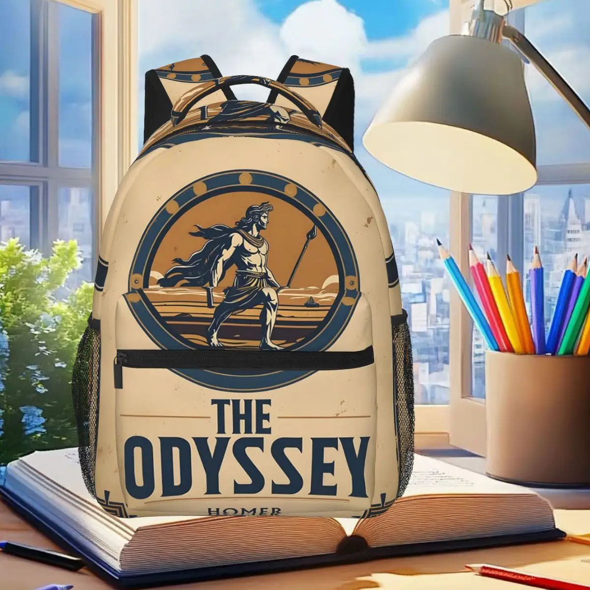 A Vintage Poster Of The Odyssey Of Homer Backpack Student Boys Girls BookBag Kids School Bag Computer Shoulder Bag for Men Women