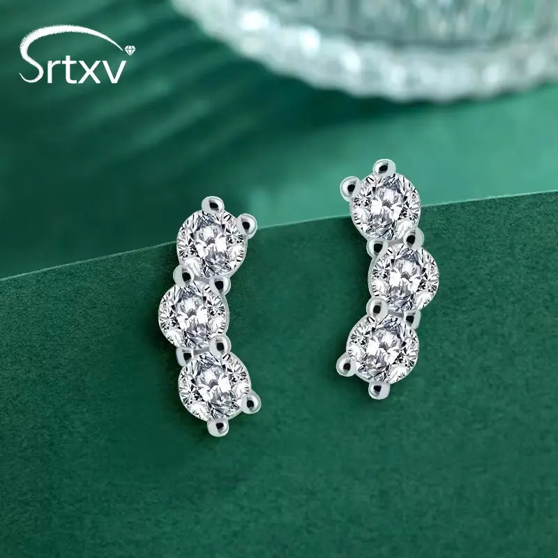 

D Color 3mm Each Stone 0.6 CT Moissanite Stud Earrings S925 Sterling Silver Sparkling Diamond Wedding Fine Jewelry Birthday Gift