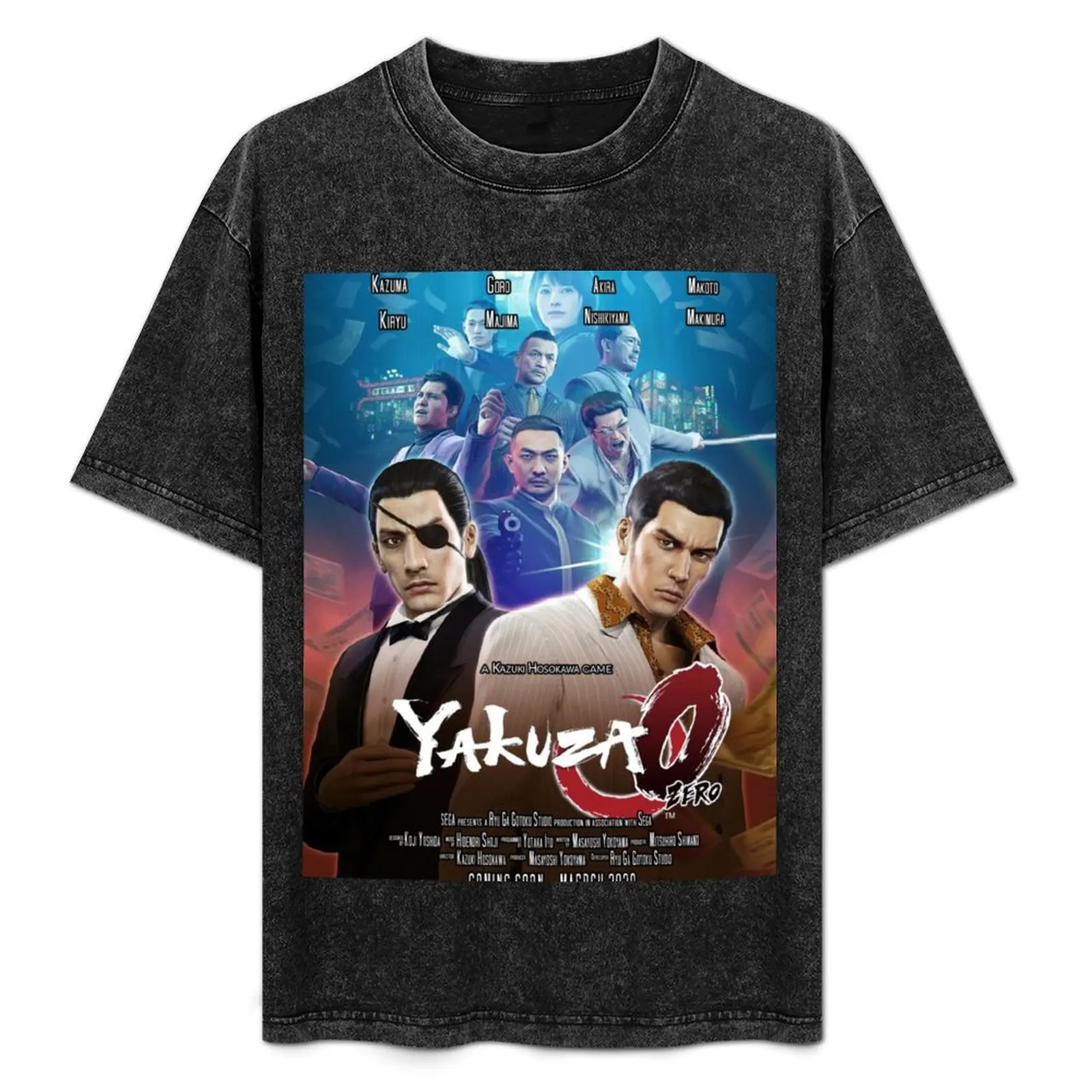 

Yakuza 0 Movie Poster T-Shirt tops customizeds anime boys animal print black t shirts for men