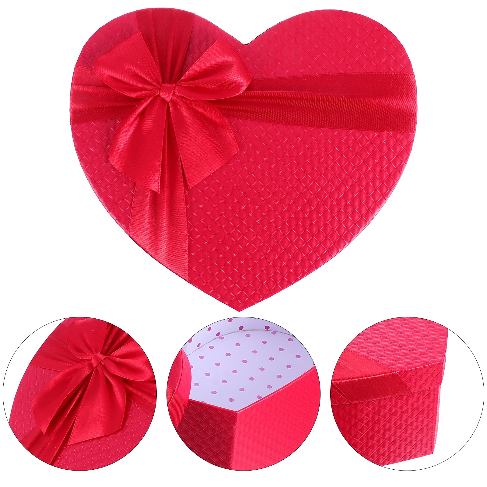 Red Heart Gift Box Candy Box Paper Heart Shaped Gift Packing Box With Cover And Ribbon For Wedding Bridal Shower Mothers Day