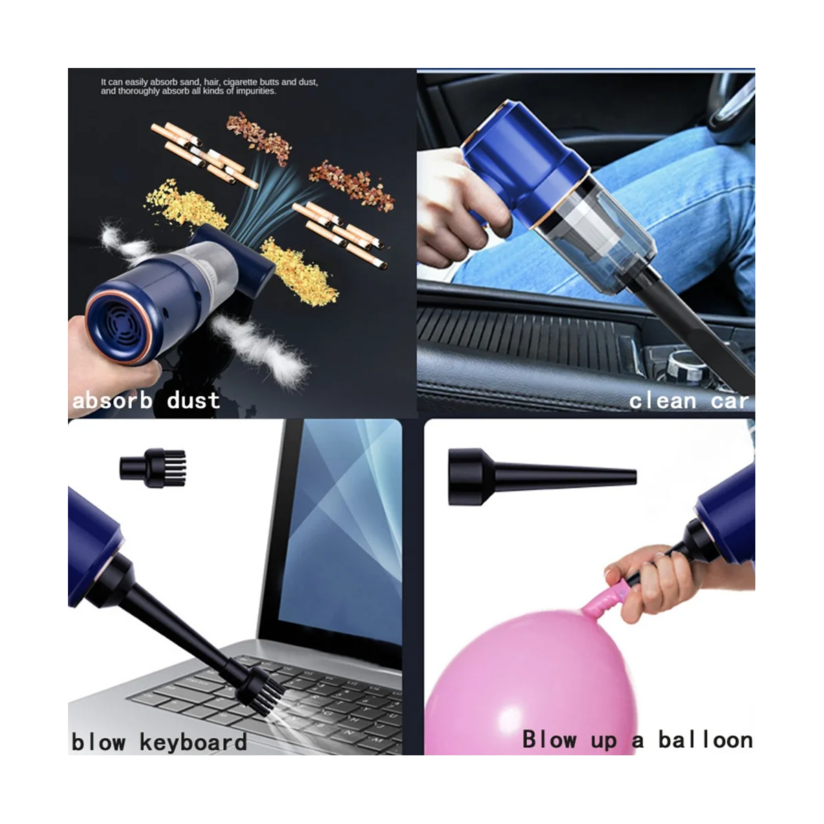 Hands taub sauger für Auto und zu Hause kabelloser tragbarer trockener nasser Mini-Staubsauger schwarz