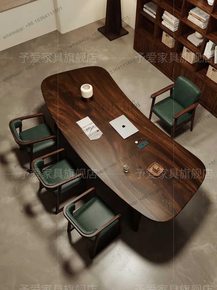 

South American black walnut all solid wood desk modern simple living room computer table