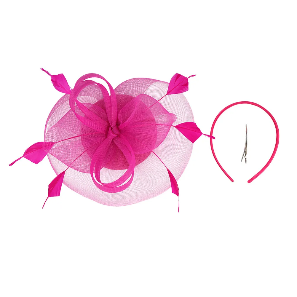 

Flower Gauze Fascinator Hat Women Headband Wedding Tea Party Banquet Lightweight Comfortable Wedding Hair Accessory