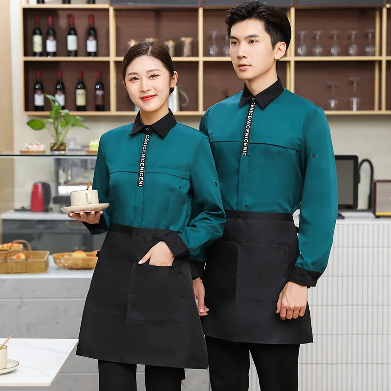 

Waiter Workwear Long Sleeve Women's Catering Fast Food Dessert Coffee Western Restaurant Milk Tea Shop Work Clothes A