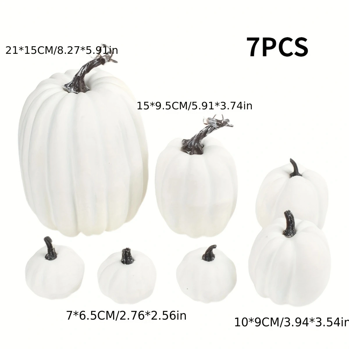 7PCS Halloween Ornaments Pumpkin Set Foam Fall Pumpkin Fall Thanksgiving Harvest Desktop Halloween Decoration for Holiday Party