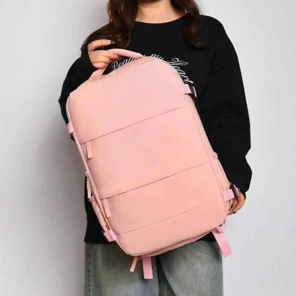 

Легкий женский рюкзак, повседневный студенческий школьный рюкзак большой вместимости, портативный однотонный дорожный рюкзак для ноутбука, пеший туризм