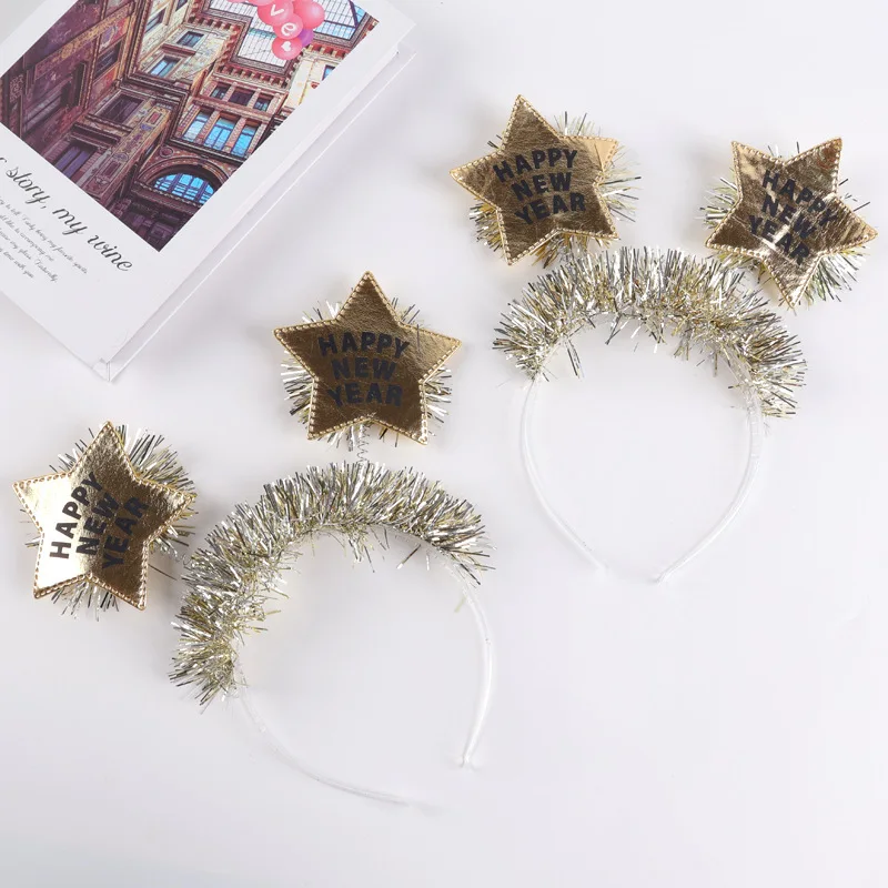 

Shiny Thread Hairband New Year Five-pointed Star Party Children's New Year Performance Celebration Headband Accessory