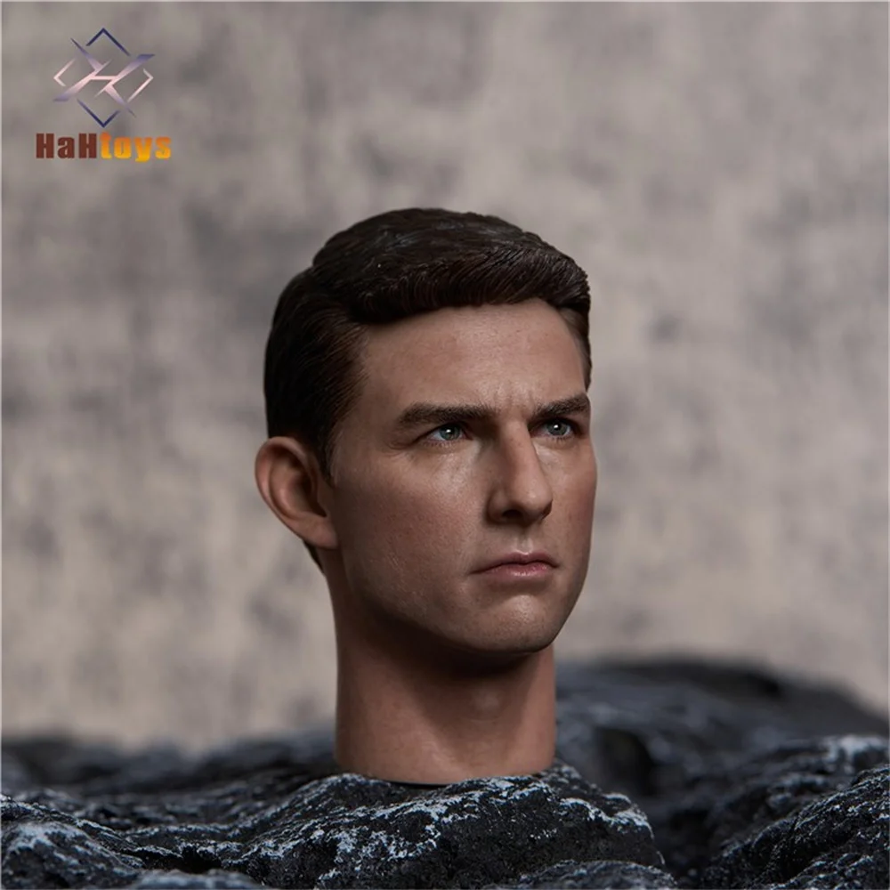 HaHtoys  Tom Cruise Male Head Carving  Sculpt US  Actor Star 1/6  Soldier   Model For 12'' Action Figure Body  Doll Collection