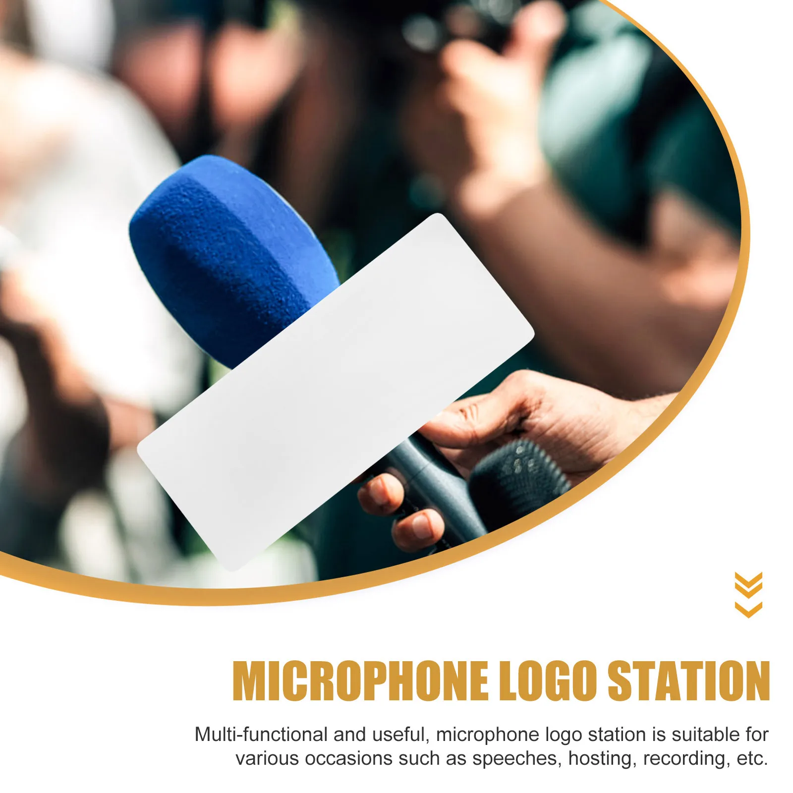 

Microphone Logo Station Acrylic Handheld Mic Stand For Diy Interview Recording Portable Blank Design Sturdy Stable Multi