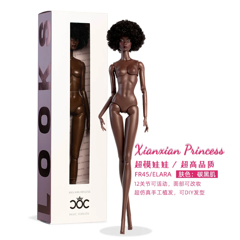 Xianxian New Face Supermodel Puppe / 32 cm große Puppe mit weißer Haut und goldbraunem Haar / 12 bewegliche Gelenke am Körper + Kopf / 1/6 Puppe