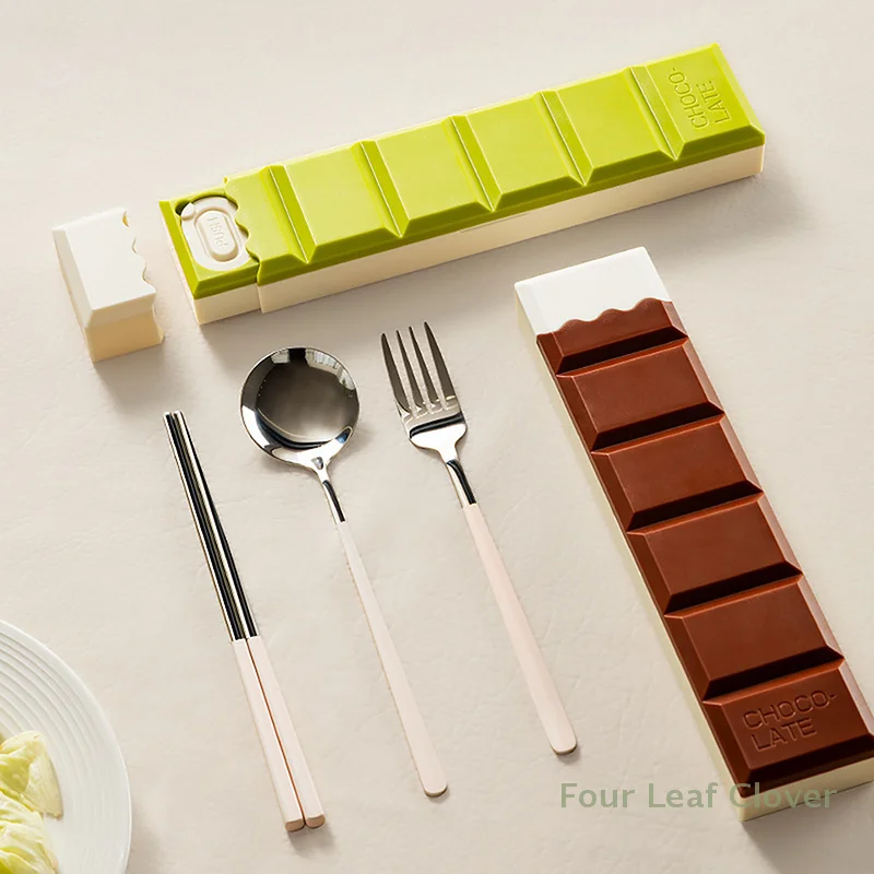 

Portable Stainless Steel Cutlery Set With Storage Box Chopstick Fork Spoon Travel Tableware Set Camping Cutlery