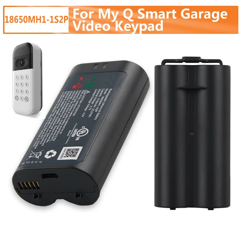 

NEW Rechargeable Battery 18650MH1-1S2P For My Q Smart Garage Video Keypad 6100mAh