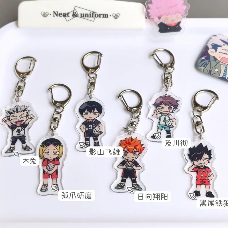 Haikyu!! Anime kawaii pendant Hinata Shoyo and Kawa Tetsu's solitary claw grinding high-value schoolbag pendant acrylic keychain