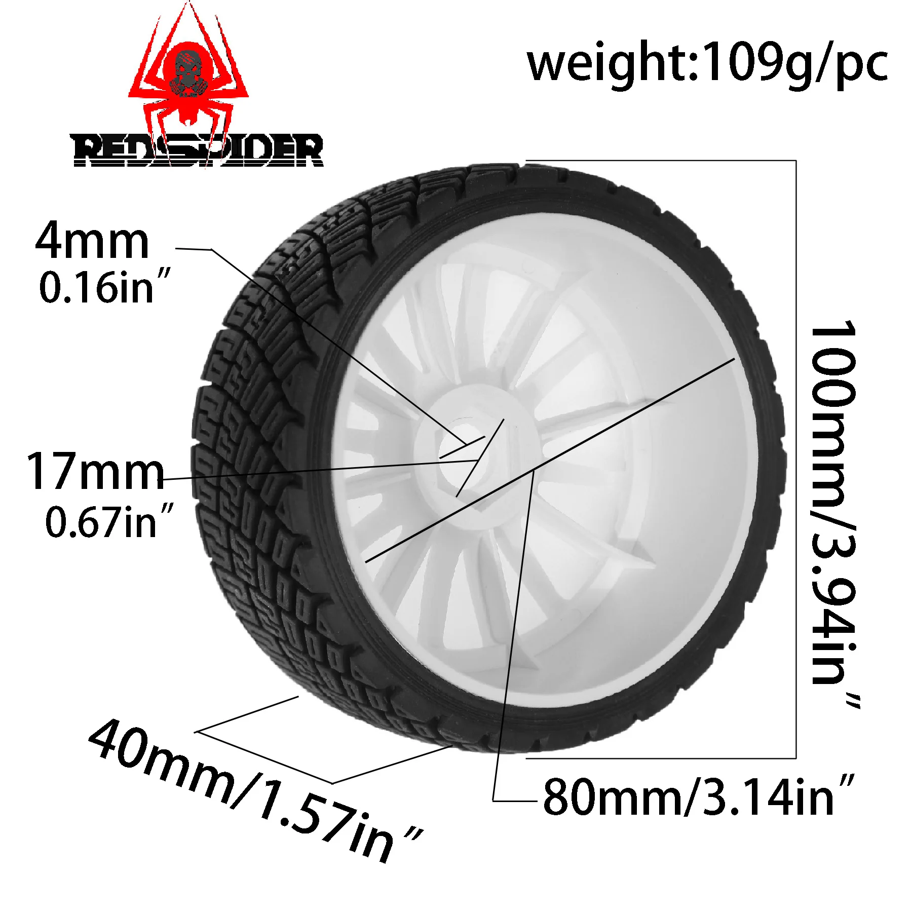 4 個 1/8 RC オンロードカータイヤとホイール 17 ミリメートル六角ゴムラリータイヤ外径 HPI WR8 HSP Hobao ARRMA Redcat Losi Kyosho VRX 用