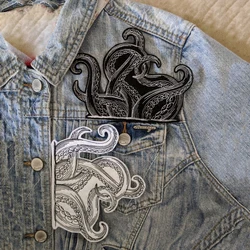 Octopus Legs Patch/Iron On Patches For Clothing Stickers Tentacle Embroidered Patches On Clothes Animal DIY Sewing/Fusible Patch