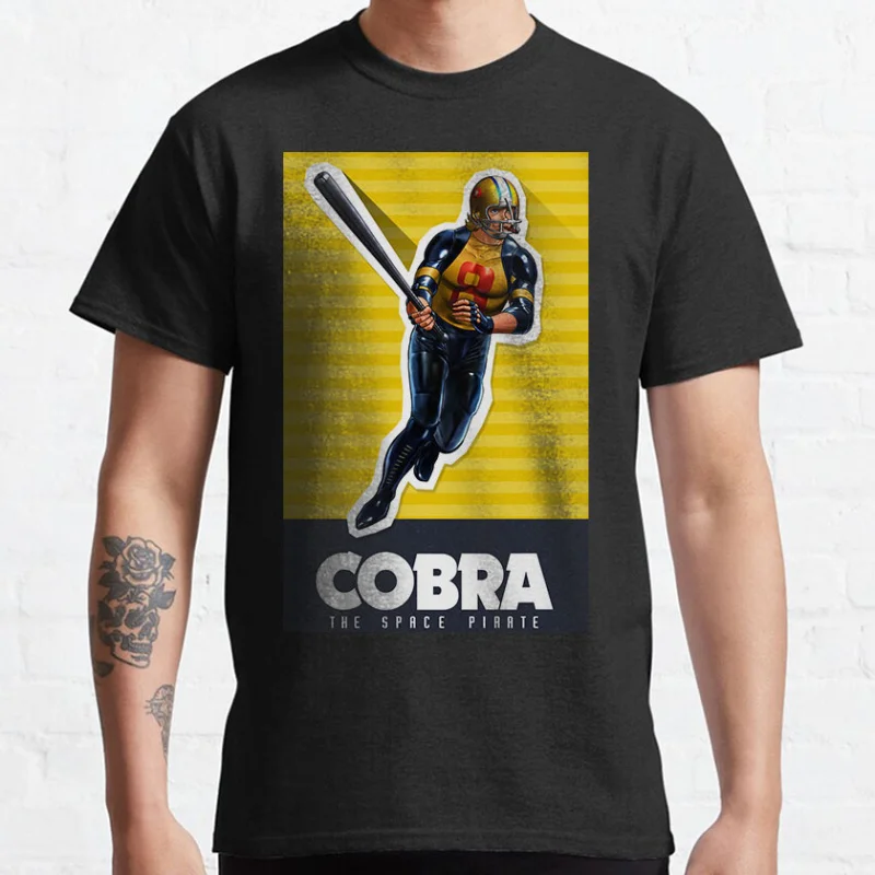 

80s vintage manga Cobra The Space Pirate Psychogun Kobura Adventure Anime t shirt large size tops cartoon Graphic Y2K clothes