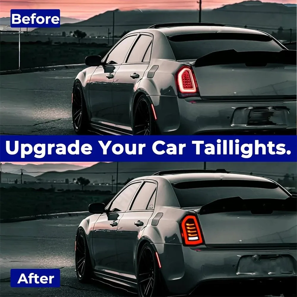 Pair LED Taillights For Chrysler 300 300C 300S 2011 2012 2013-2014 Tail Light Taillamp Rear Lamp Brake Fog Turn Signal Light