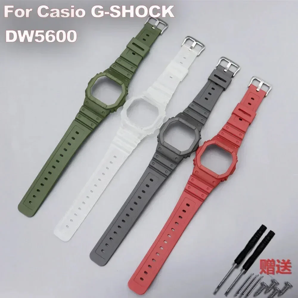 Watch Accessories Resin Strap for Casio G-SHOCK DW5600 GW-M5610 GW5035 Silicone Men\'s Women\'s Sports Waterproof Watchband 16mm