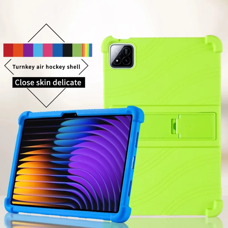 Adjustable Kickstand Case For Official Xiaomi Pad 7 Pro 2024 11.2 inch Kids Safe Soft Silicone Protect Tablet Cover Shockproof