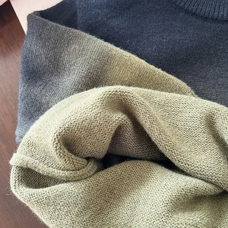 Children Clothes Kids Casual Sweater 2024 Winter Boy Handsome Thickened Cashmere Gradient Color Korean Style Warm Sweater