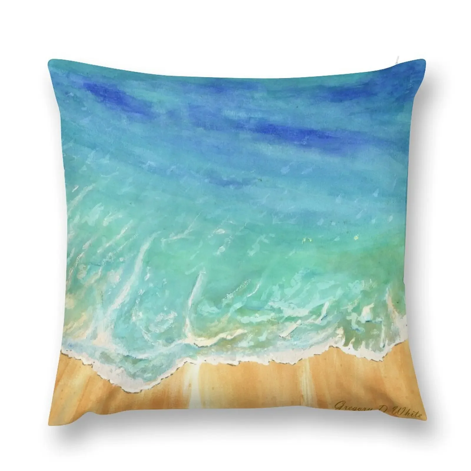 Shoreline Shimmer by Gregory D White Throw Pillow Throw Pillow Covers Anime pillow