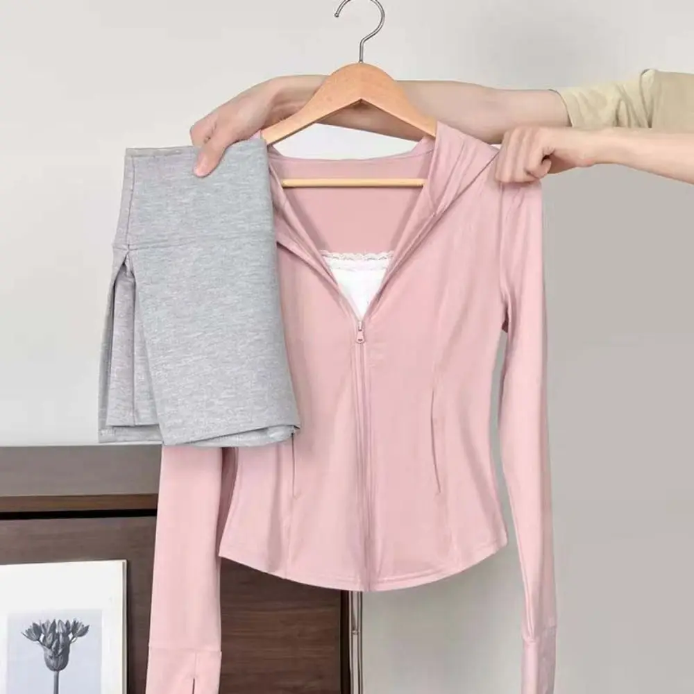 Fashion Anti UV Summer Sunscreen Hoodie Long Sleeve Shirt Quick Dry Jacket Women Thin Breathable Sun Protection Coats Running