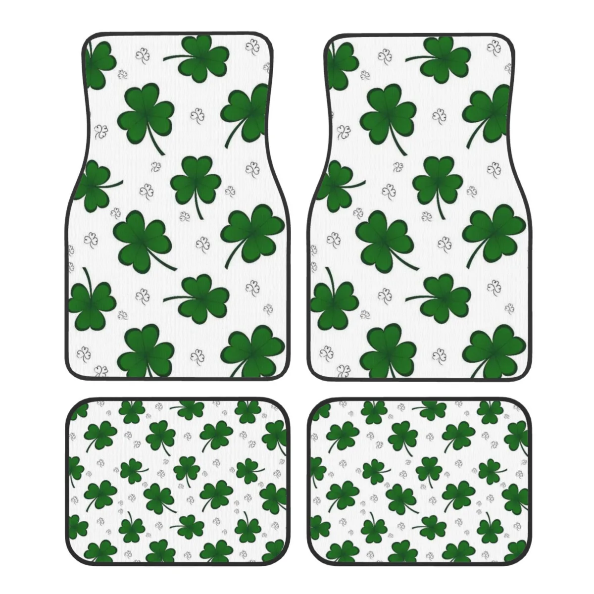 

Shamrock St. Patrick's Day Print Car Floor Mats Waterproof Car Carpet Mat Set of 4pcs with Anti-Slip Backing Fit for SUV Trucks