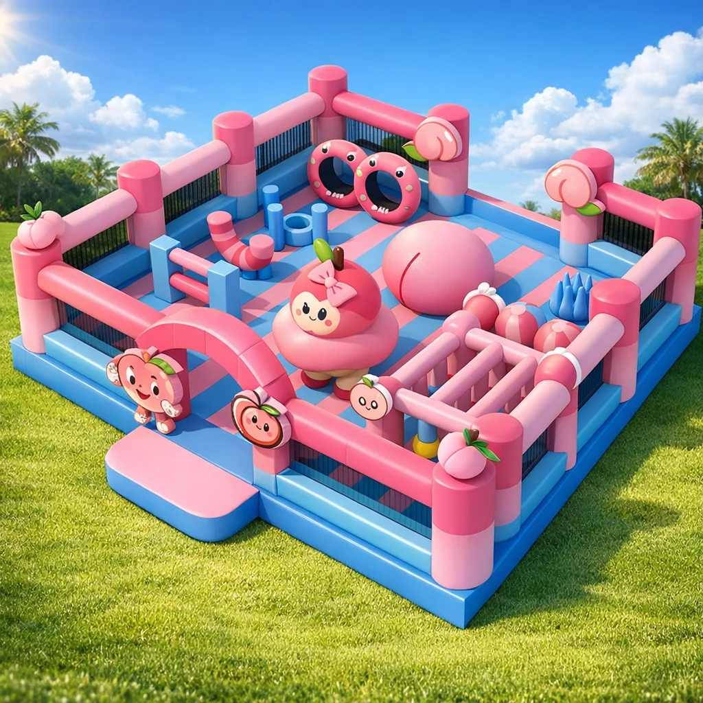 Commercial Cartoon Multi Play Bounce House Obstacle Slide Combo Inflatable Playhouse PVC Custom Supplier For Party Rental Events