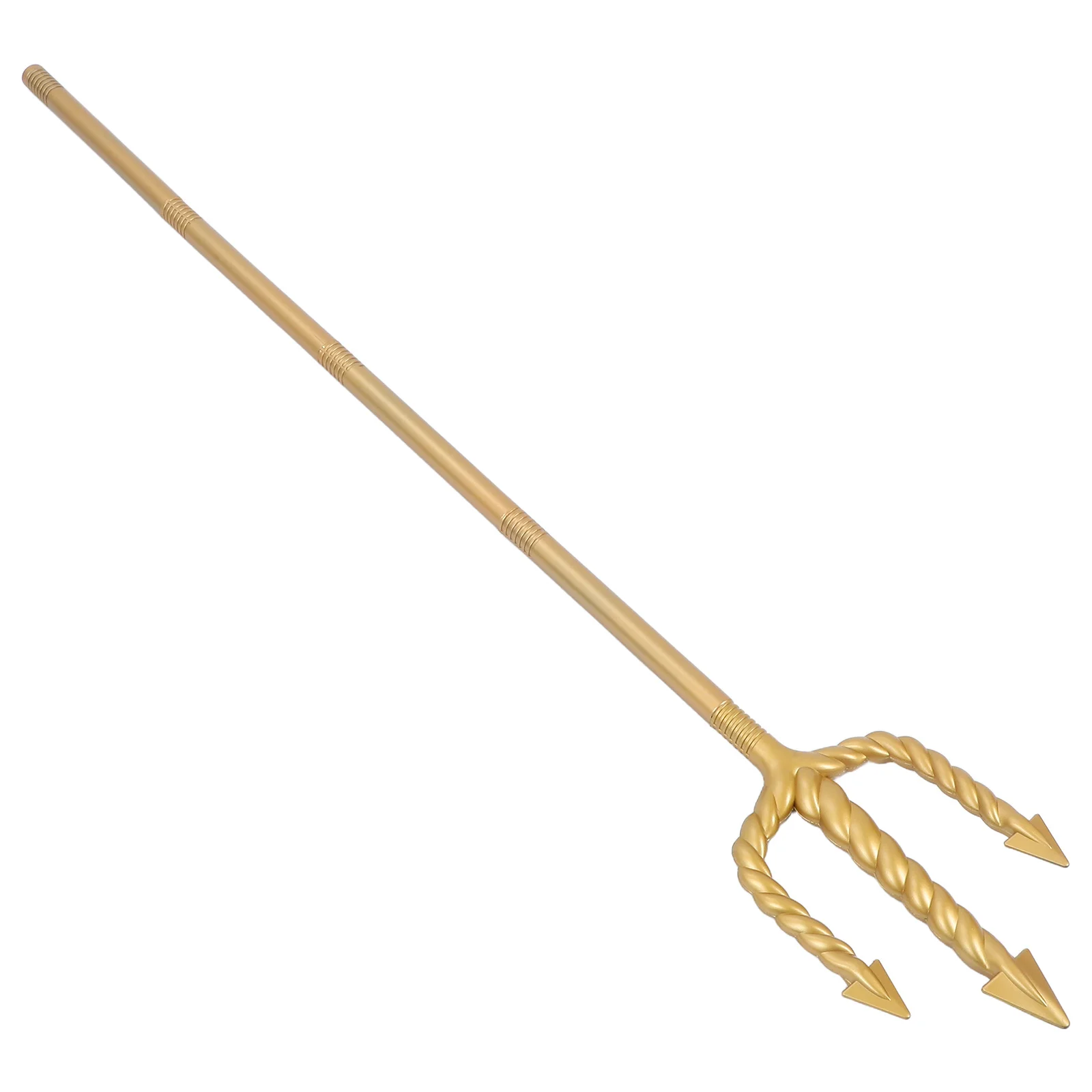 

Spiral Trident Prop Golden Finish Intricate Design Halloween Costume Accessory Cosplay Devil Pitch Fork Stage Party Decoration
