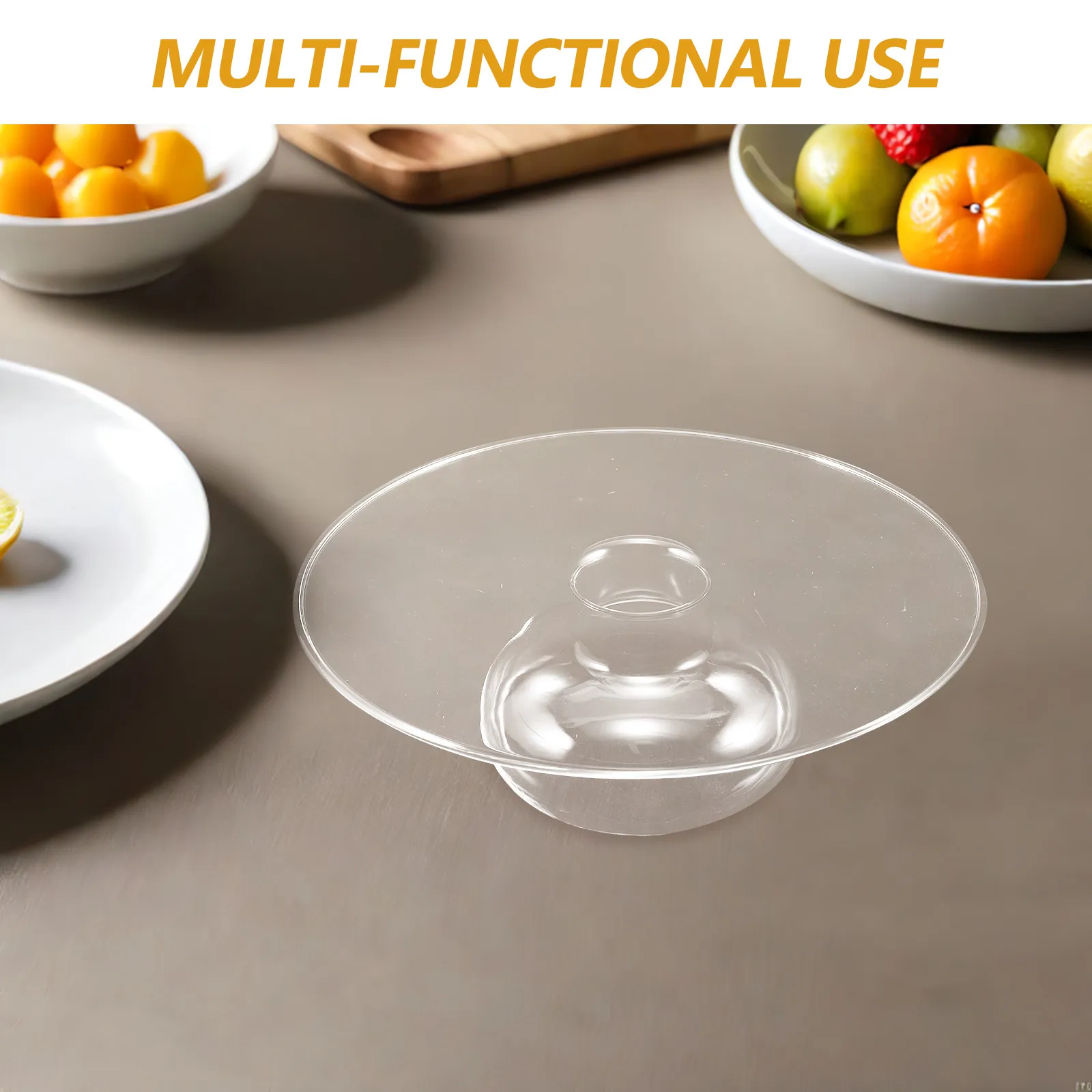 Chilled Bowl Artistic Glass Decorative Hat Plate 8.66 Inch Centerpiece Tray Sushi Seafood Caviar Party Buffet Summer Ice Dish