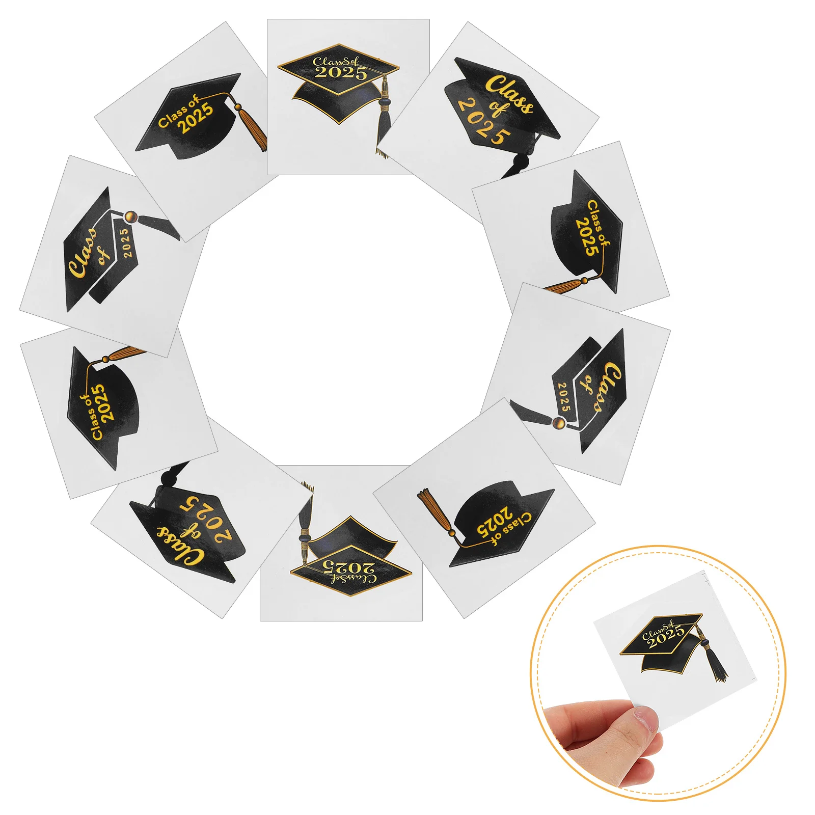 

24pcs Graduation Season Stickers Self Adhesive Grad Cap Labels For Party Decoration Packaging Planner Notebook Water Bottle