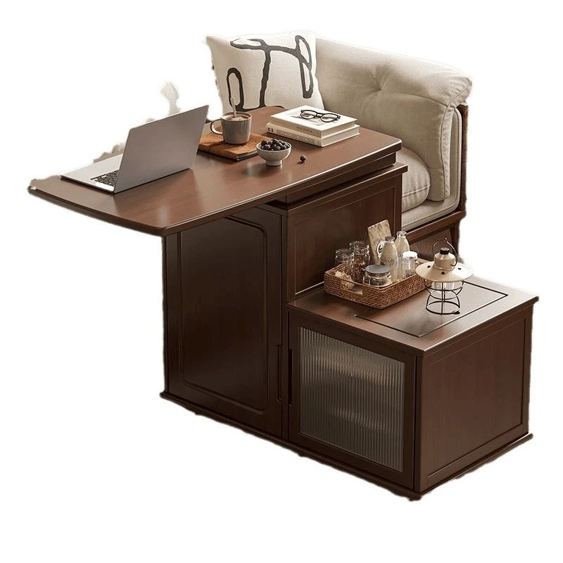 

Sofa side cabinet, mobile home living room simple balcony rotating coffee table