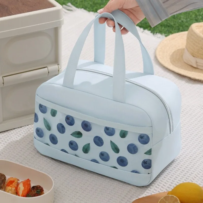 Neue Trendige Obstsalat-Lunch-Tasche, Isolierte Kühltasche mit Reißverschluss, Auslaufsichere Thermotasche für Schule, Büro, Essen, Lunchbox – Detail 3