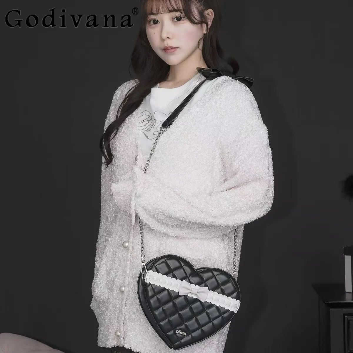 

Модный вязаный кардиган в японском стиле с жемчужными пуговицами, весенне-осенний новый свободный тонкий повседневный вязаный пиджак для девочек, пальто