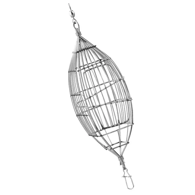 Bait Fish Trap Stainless Steel Carp Fishing Feeder Fishing Feeder Basket Practical Catfish Bait Holder Spring Fishing Feeder For