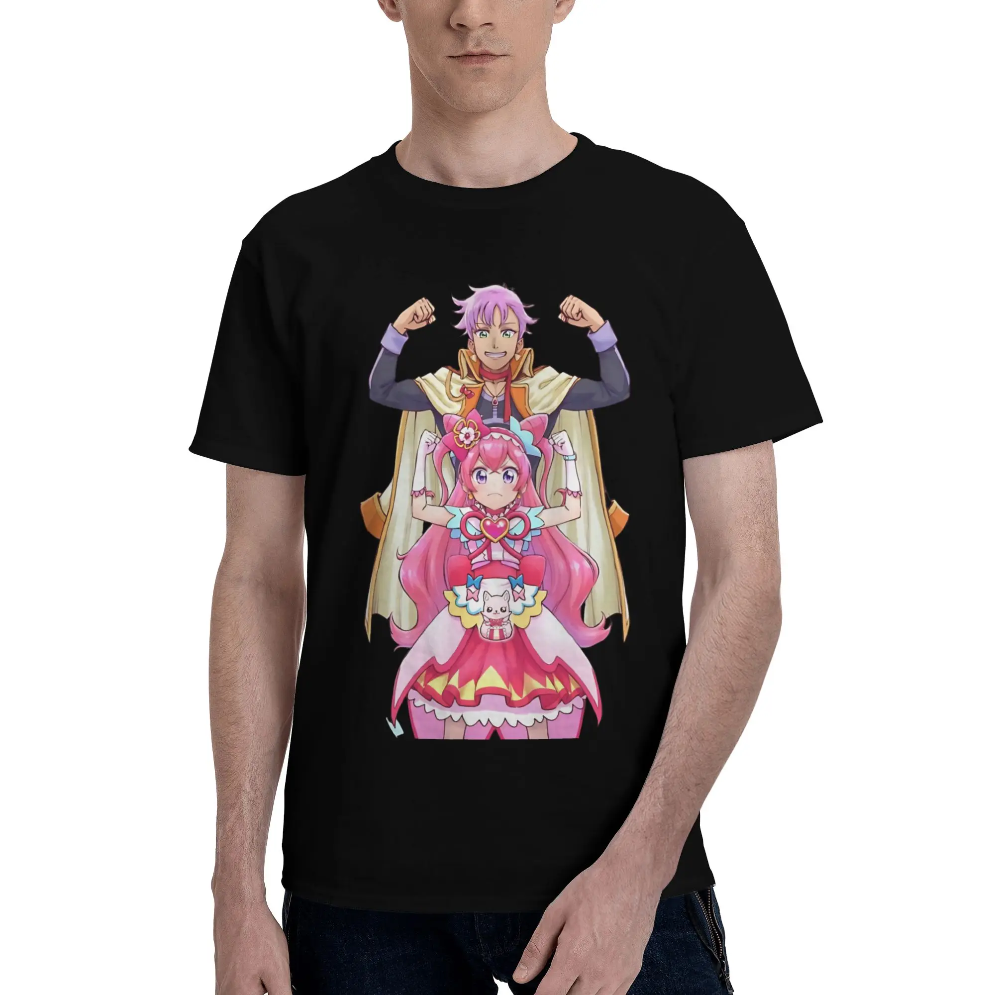 Delicious Party Graphic Funny 100% Cotton T-Shirt Bandai Pretty Cure Tops Tees For Men