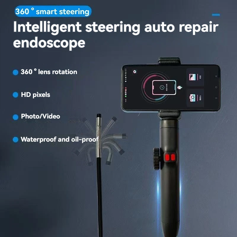 

8/6/3.9mm Two-Way 360 ° Rotating1080P HD Waterproof industrial endoscope Automotive maintenance Borescope with Android/iOS Phone