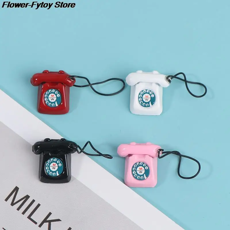 

Doll House Decoration Retro Phone For Doll Use Mini Telephone Red Black Pink
