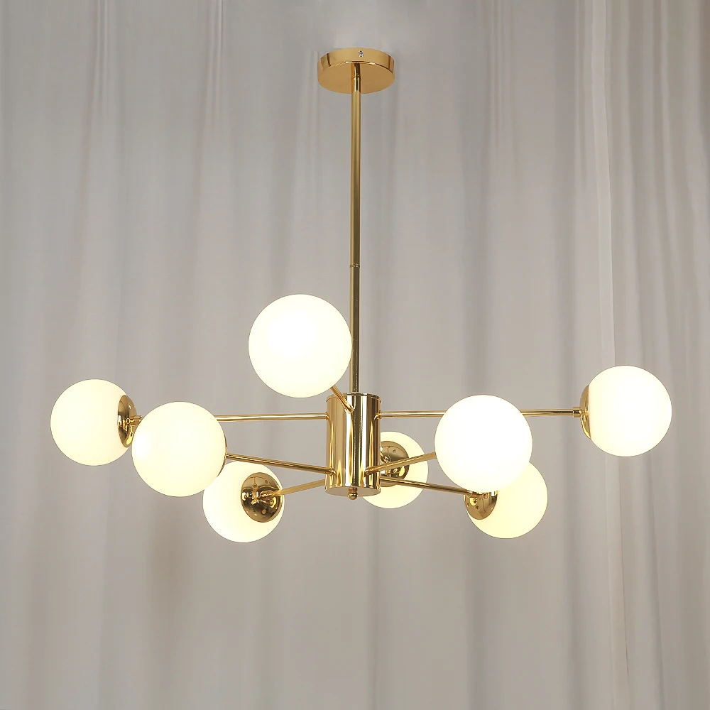 مصباح سقف LED معلق على شكل كرة زجاجية قابلة للتعديل ، تصميم حديث ، إضاءة داخلية ، إضاءة سقف مزخرفة ، مثالية لغرفة المعيشة أو غرفة النوم ، E27