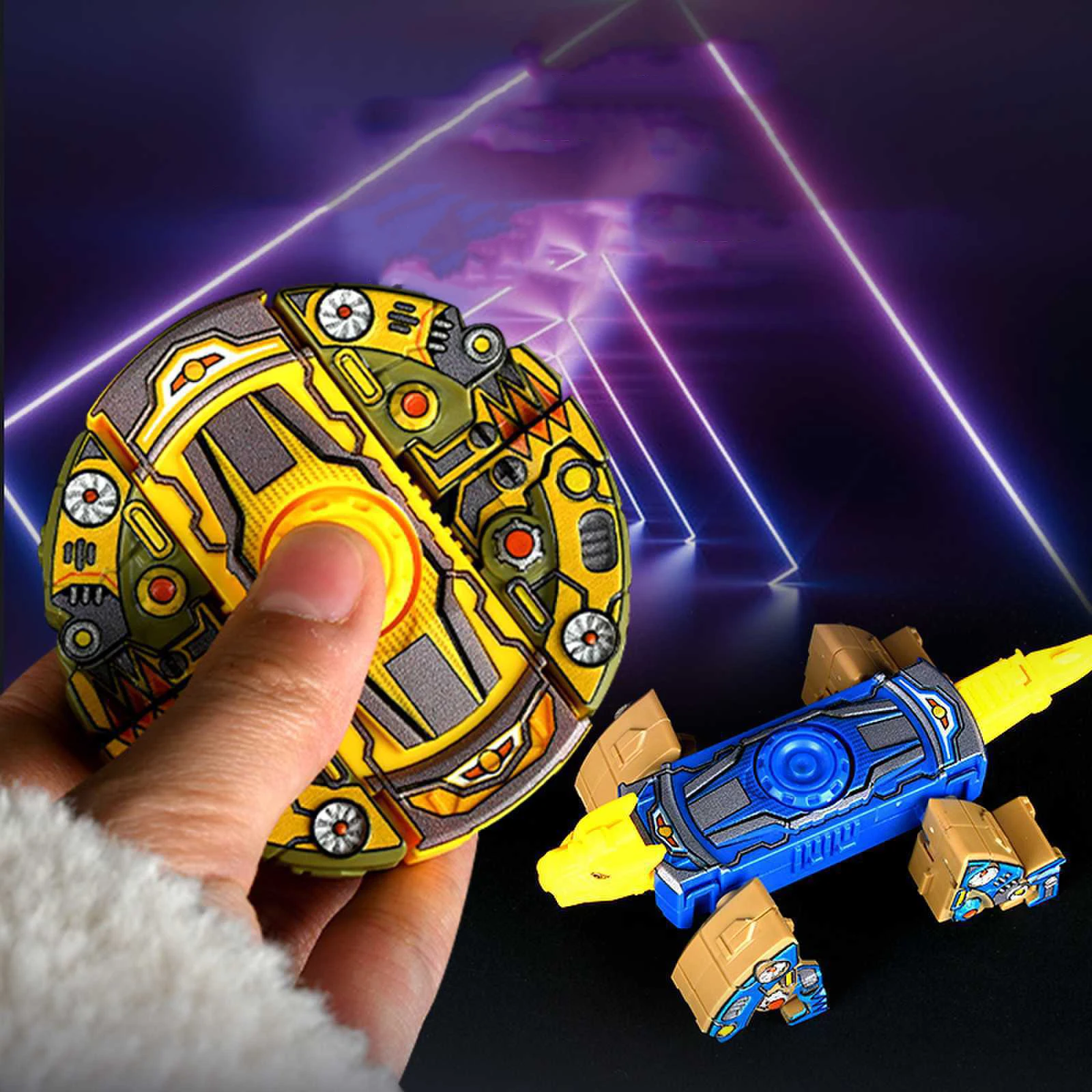 Nouveau Mini transformateur Fidget Spinner dinosaure chariot adulte Fidget jouets EDC bureau soulagement du Stress jouets en plastique main filature cadeaux