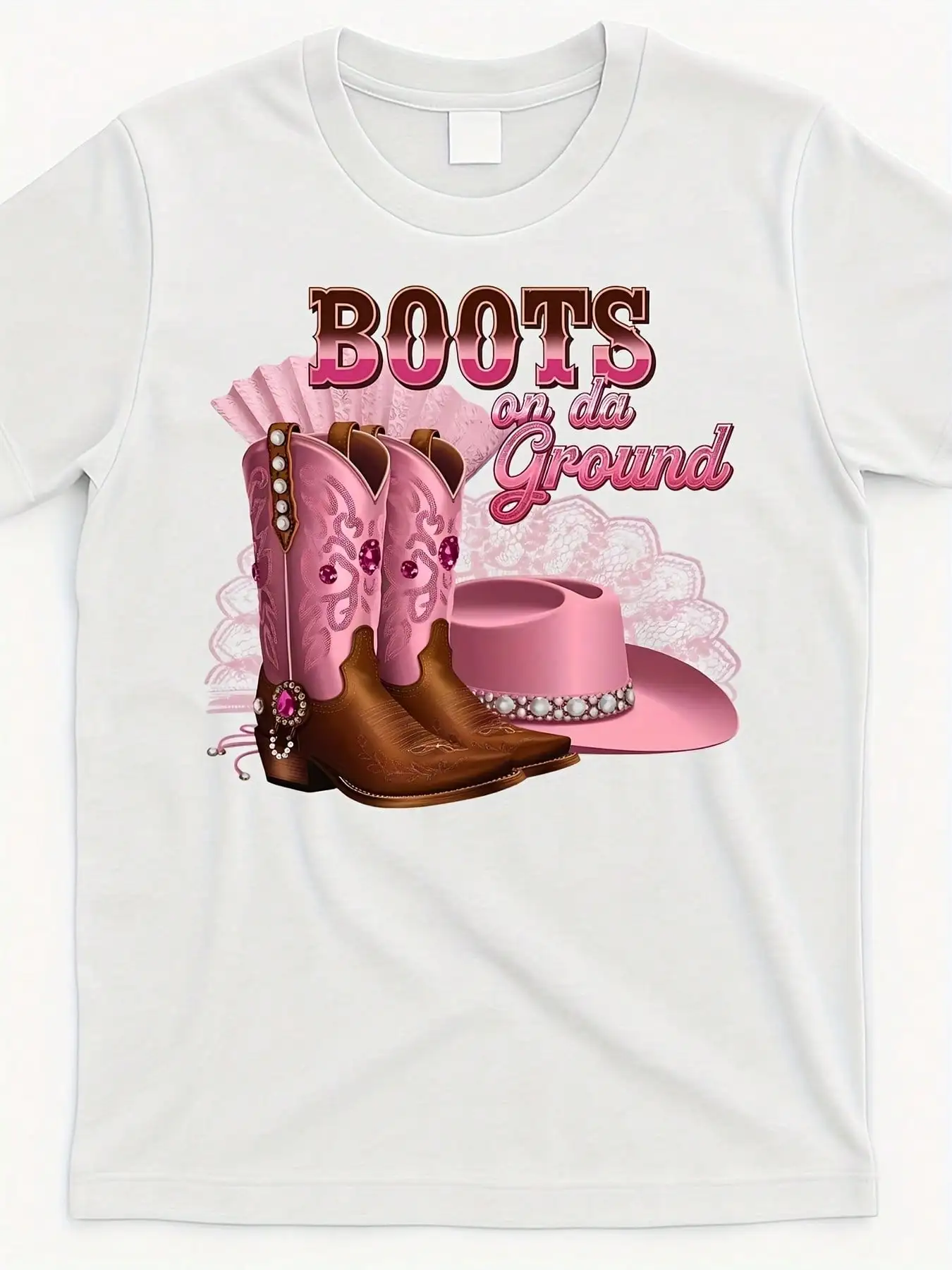 

Сапоги на Da Ground Cowboy Cowgirl Western [Cool Design] Сапоги на земле Женская футболка Удобные хлопковые шорты с круглым вырезом