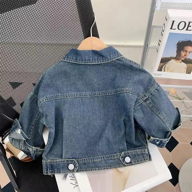 Girls Denim Coats Decoration Fashion Jacket For 2-7 Years Kids Outdoor Windbreaker Kids Spring Autumn Jeans