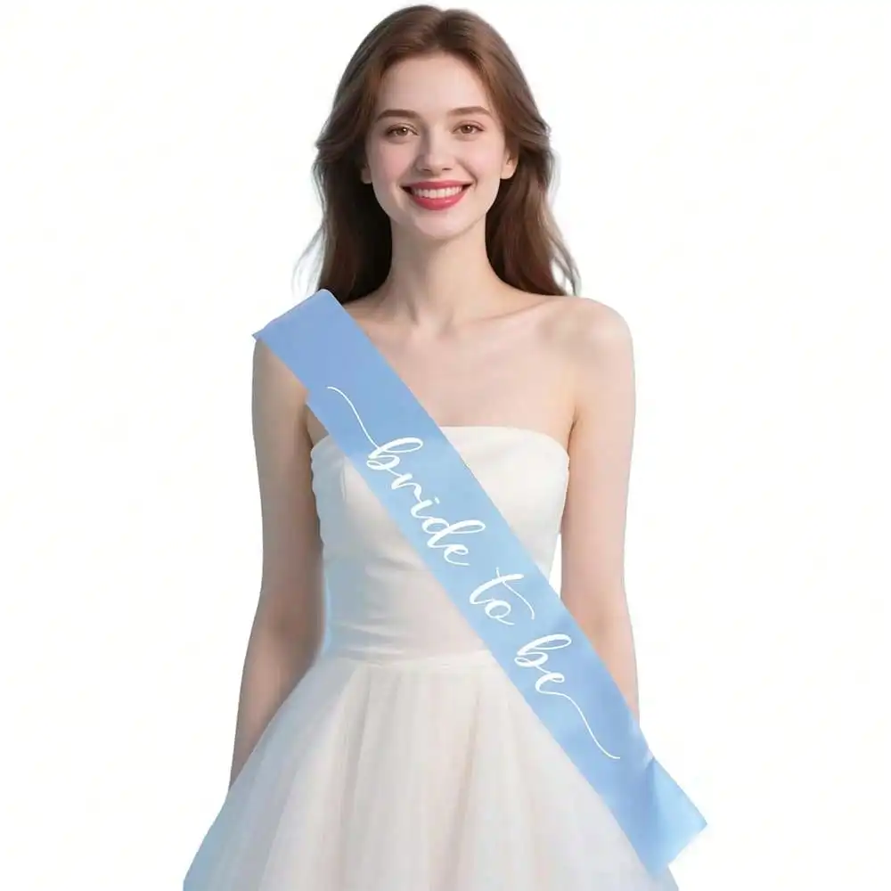 Blue Bride To Be Sash, Bachelorette Party Bridal Sash, Shower Decorations, Engagement Bach Party Favors Accessories image 2